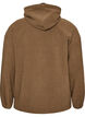 Anorak i fleece med huva och kontrastpanel, Brun, Packshot image number 1