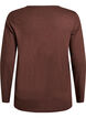 L&aring;ng&auml;rmad t-shirt med v-ringning och knappar, Brun, Packshot image number 1