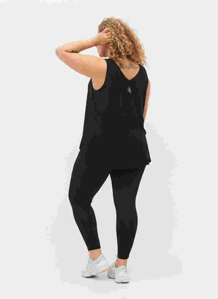 Ankellånga leggings med blixtlås, Black, Model image number 1