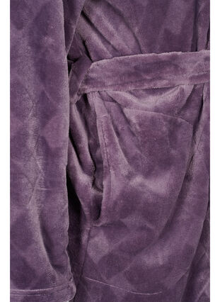 Morgonrock med dragkedja och fickor, Vintage Violet, Packshot image number 3