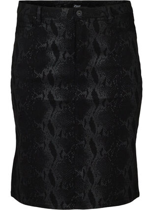 Tight kjol med mönster, Black Snake, Packshot image number 0
