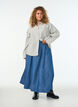 Maxikjol i lyocell med denimlook, Bl&aring;, Model image number 0