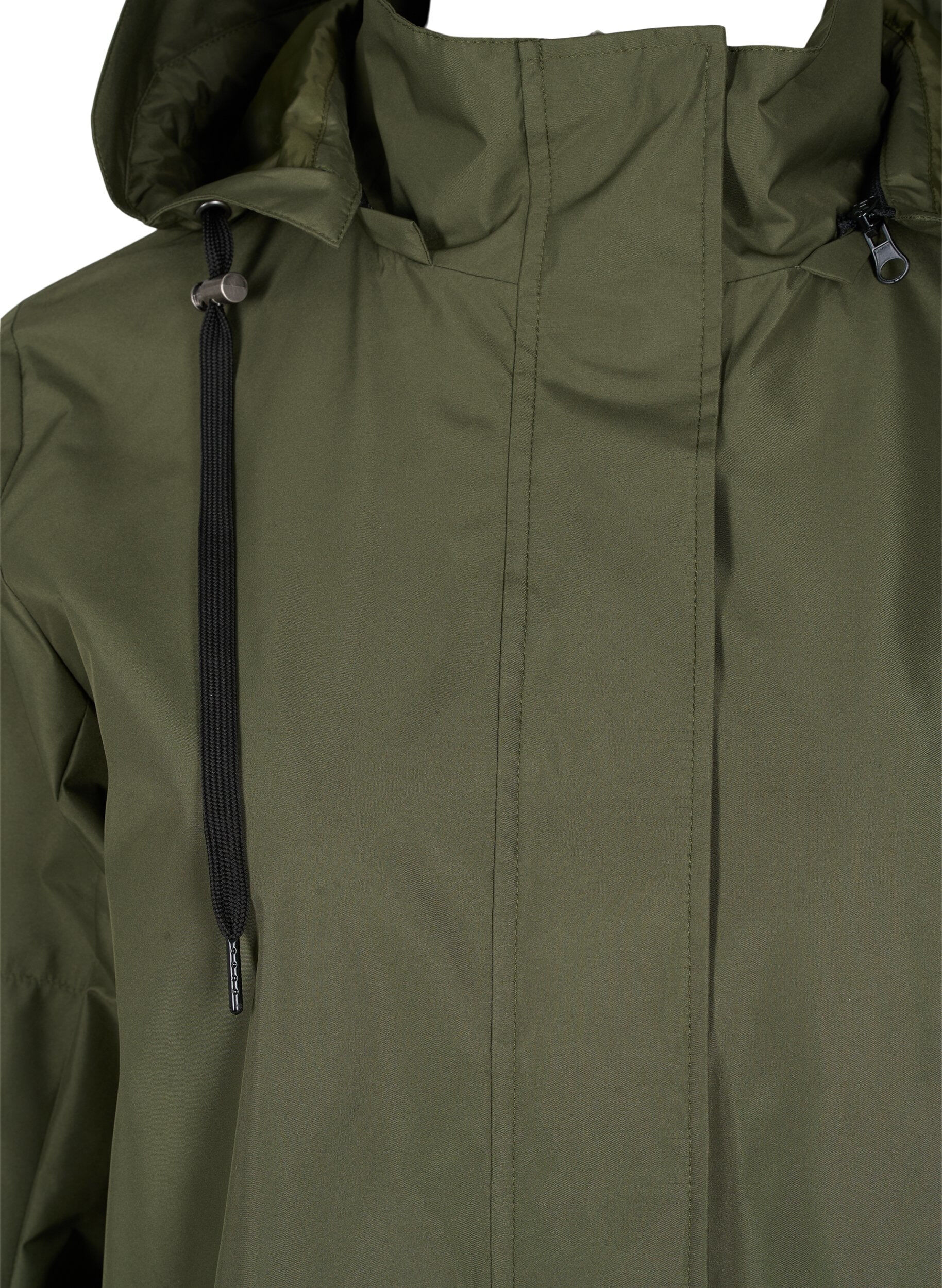 Zizzi Vattent&auml;t parka med avtagbar huva, Forest Night, Packshot image number 2