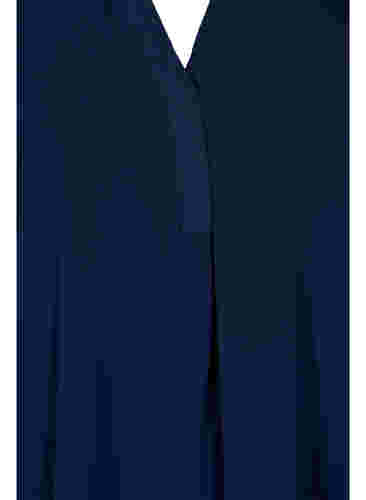 Kortärmad blus med v-ringning, Navy Blazer, Packshot image number 2