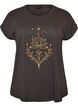 T-shirt med dekorativt tryck framtill, Gr&aring;, Packshot image number 0