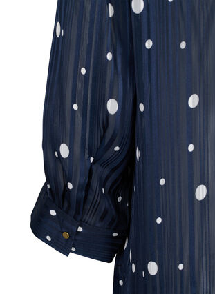 Mönstrad blus med 3/4-ärmar, Navy Blazer Dot, Packshot image number 3