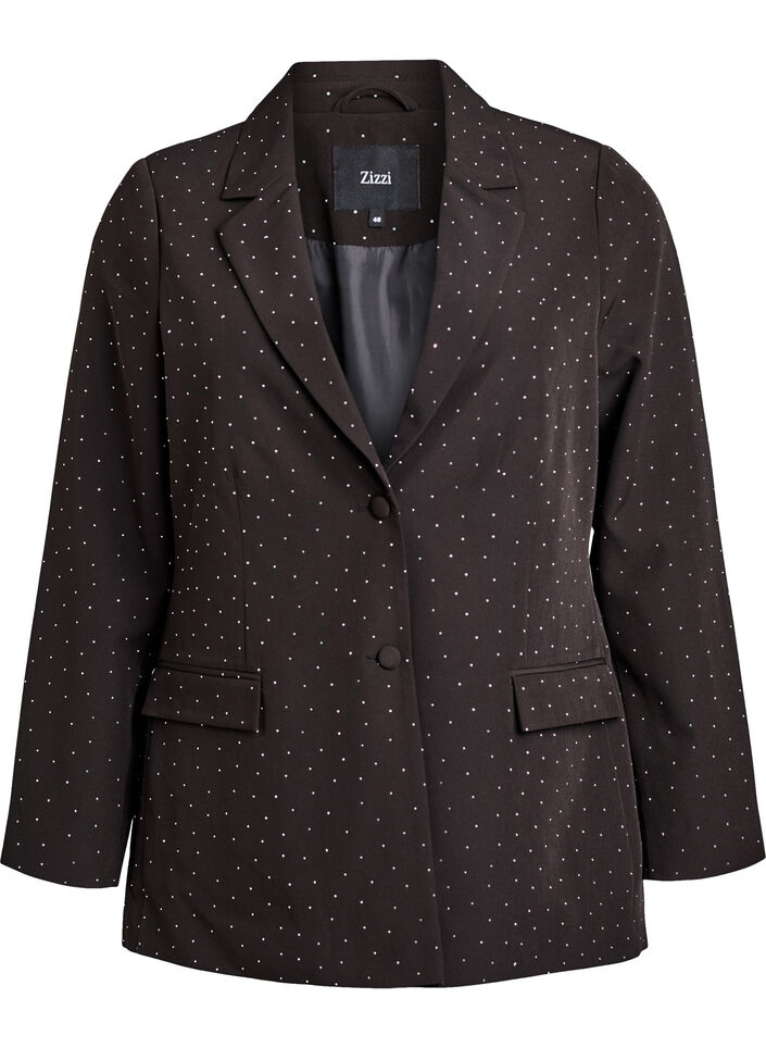 Blazer med strasstenar, Svart, Packshot image number 0