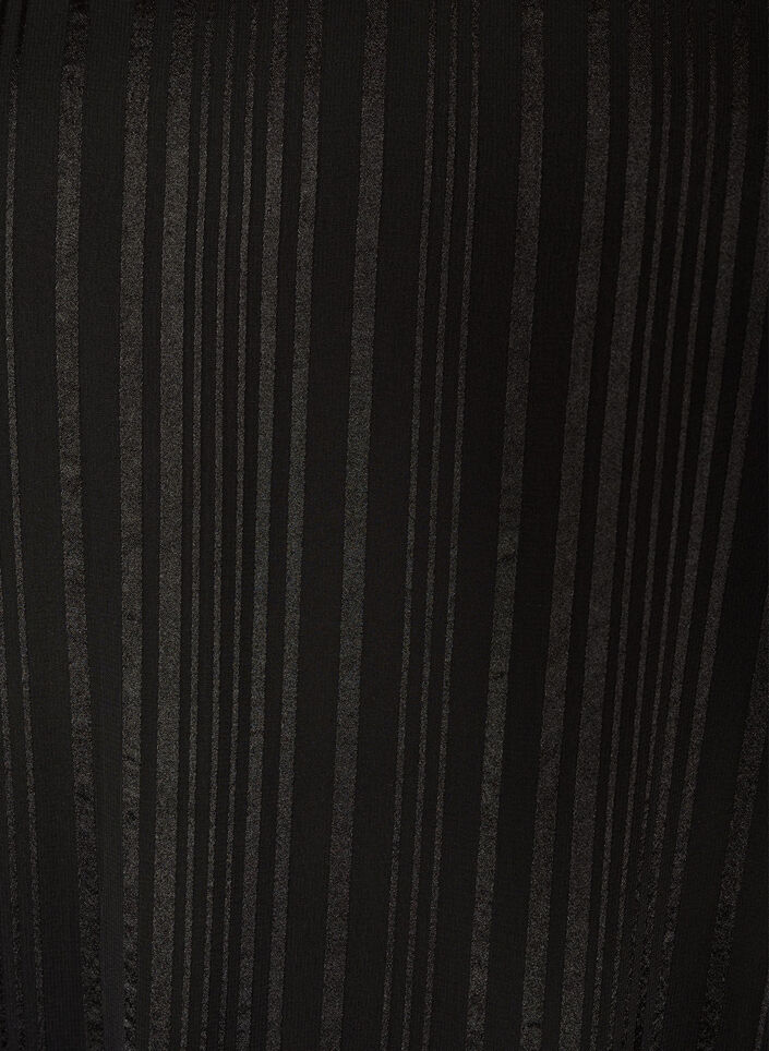Randig blus med ballongform, Svart, Packshot image number 2