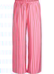 Randiga byxor med h&ouml;g midja och vida ben, Rosa
