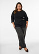 Blus med asymmetrisk drapering och 3/4-&auml;rmar, Svart, Model image number 1