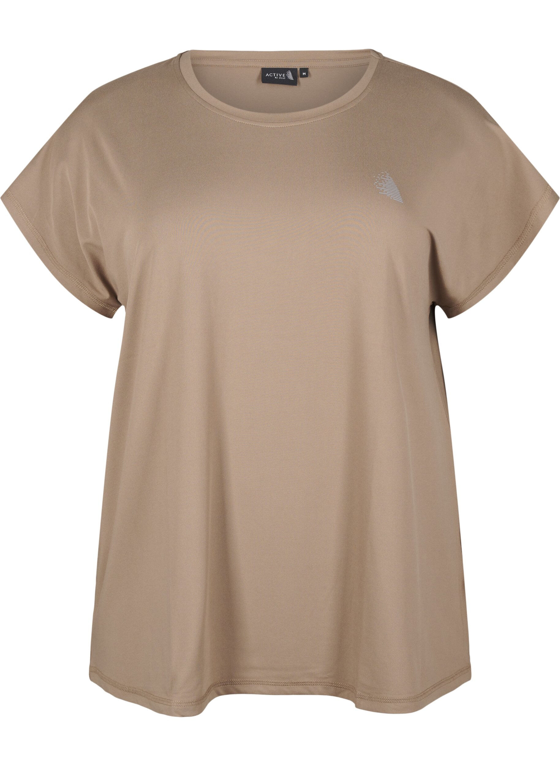 Zizzi Enf&auml;rgad tr&auml;nings t-shirt, Beige, Packshot image number 0