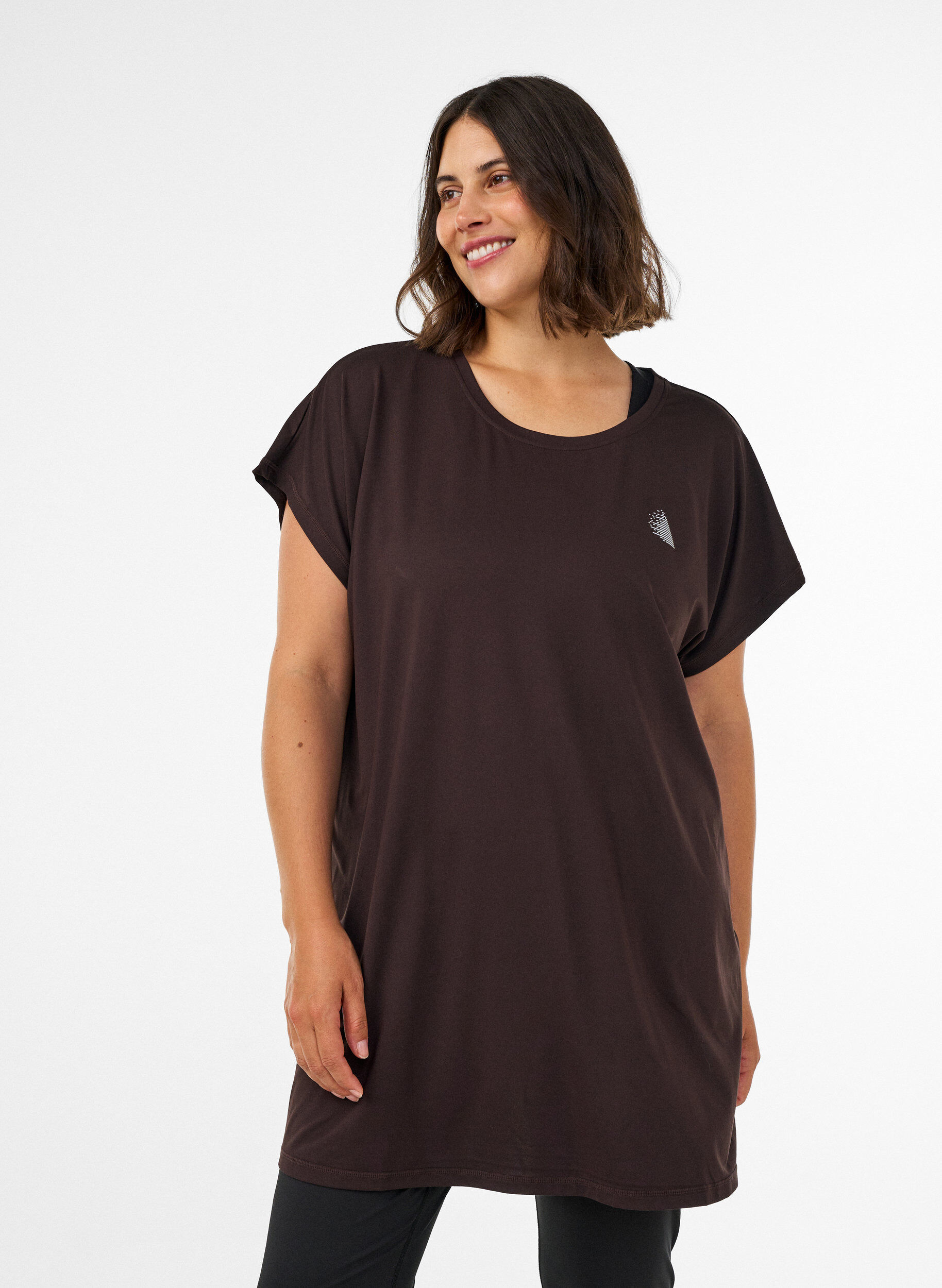 ZizziL&aring;ng tr&auml;nings-t-shirt, Brun, Model image number 0