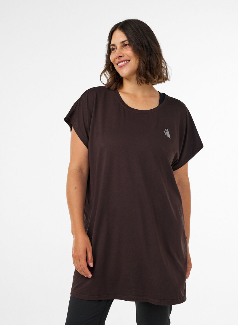 L&aring;ng tr&auml;nings-t-shirt, Brun, Model image number 0