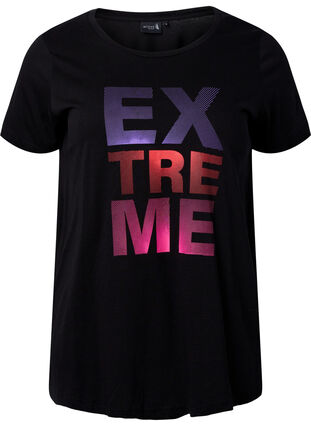  T-shirt till träning med print, Black w. Extreme, Packshot image number 0