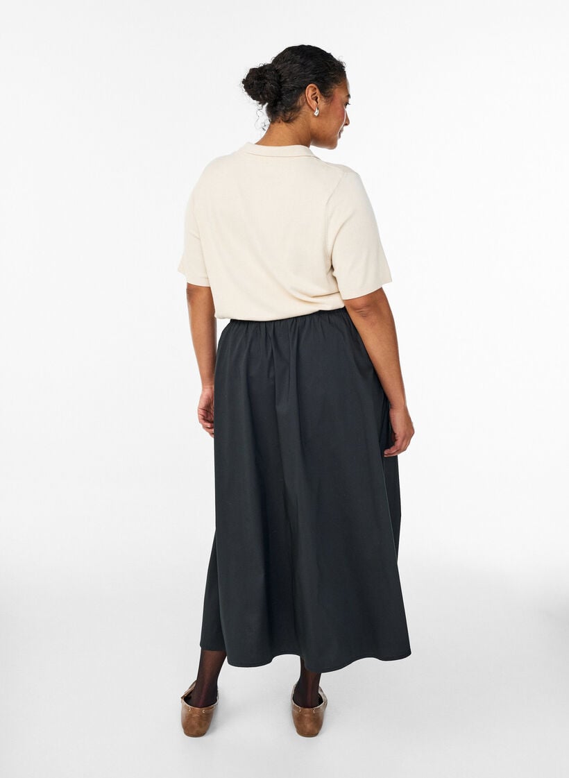 Finstickad polotr&ouml;ja med korta &auml;rmar, Beige, Model image number 1