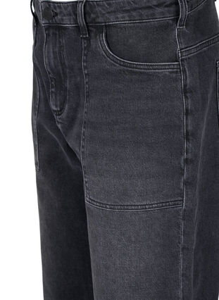Wide fit jeans med hög midja, Grey Denim, Packshot image number 2