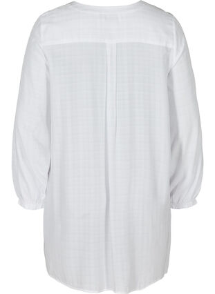 Långärmad tunika med knytdetalj, Bright White, Packshot image number 1