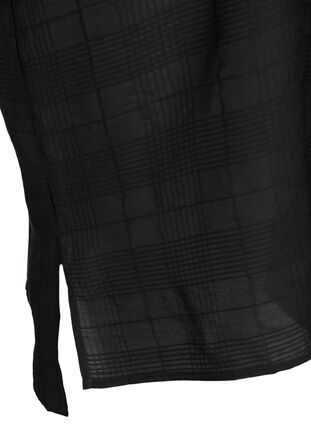 Lång skjorta i viskos med struktur, Black, Packshot image number 3