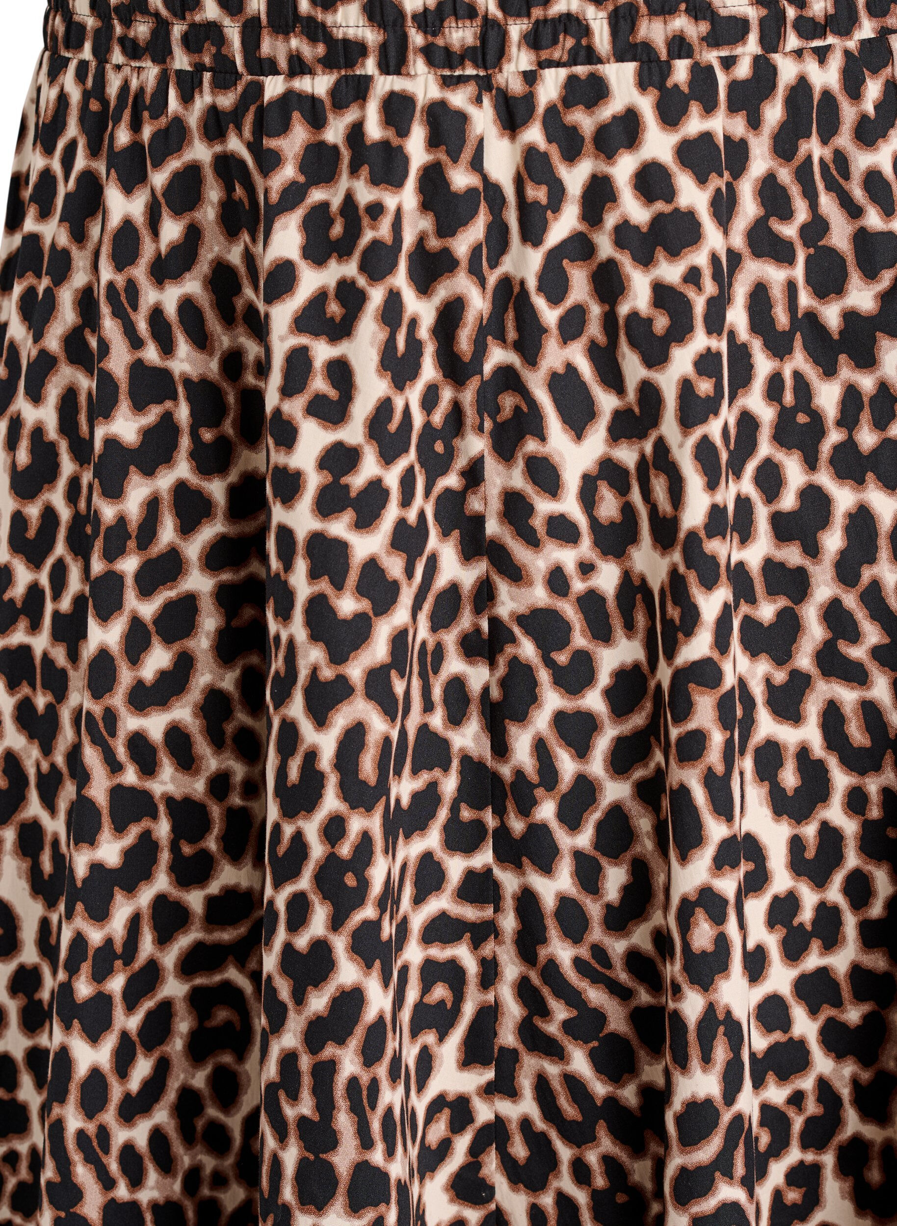Zizzi A-linjeformad midikjol med leopardm&ouml;nster, Brun, Packshot image number 2