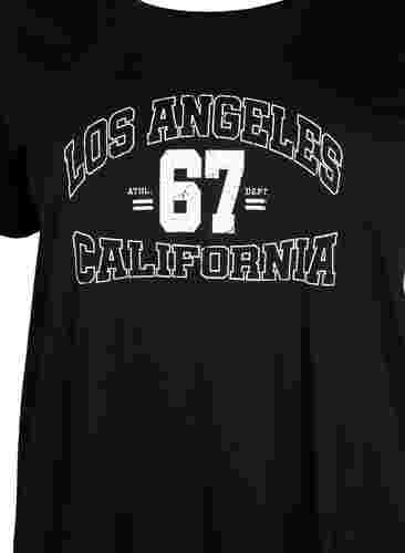 T-shirt i bomull med tryck, Black LOS ANGELES, Packshot image number 2