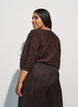 Blus med struktur och 3/4-&auml;rmar, Brun, Model image number 2