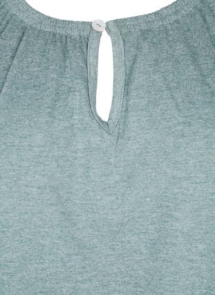 Melange blus med korta ärmar, Chinois Green Mel., Packshot image number 2