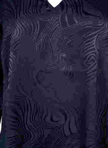 V-ringad tunika med ton-i-ton-mönster, Night Sky, Packshot image number 2