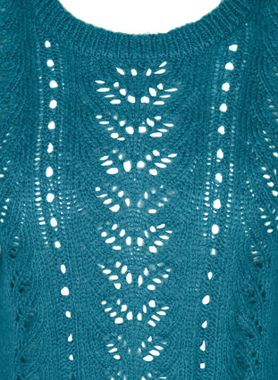 Stickad tröja med feminint mönster, Blue Coral, Packshot image number 2