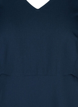 Enfärgad fodralklänning med v-ringning, Navy Blazer, Packshot image number 2