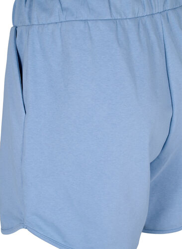 Enfärgade sweatshirtshorts med fickor, Faded Denim, Packshot image number 3