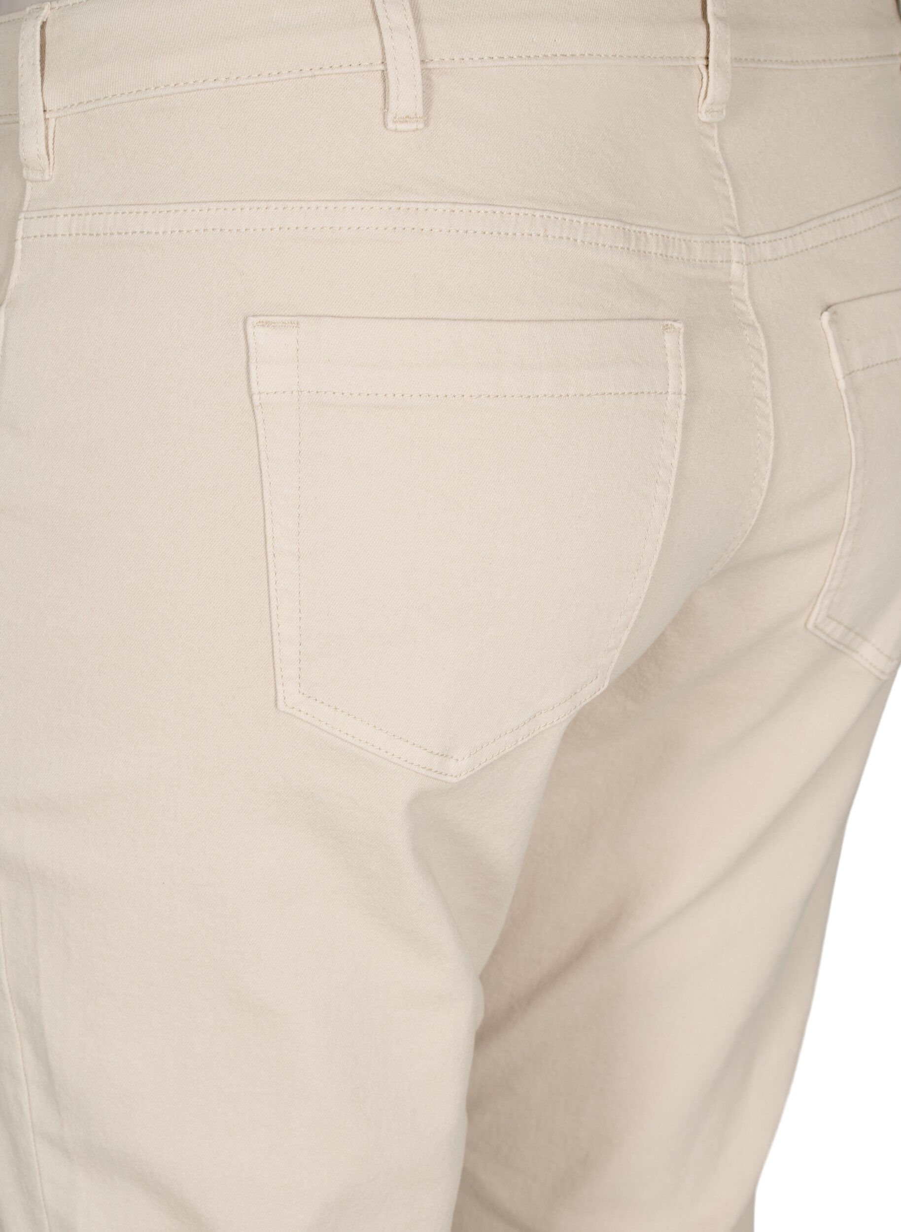 Zizzi Emily jeans med slim fit och normal midja, Beige, Packshot image number 3