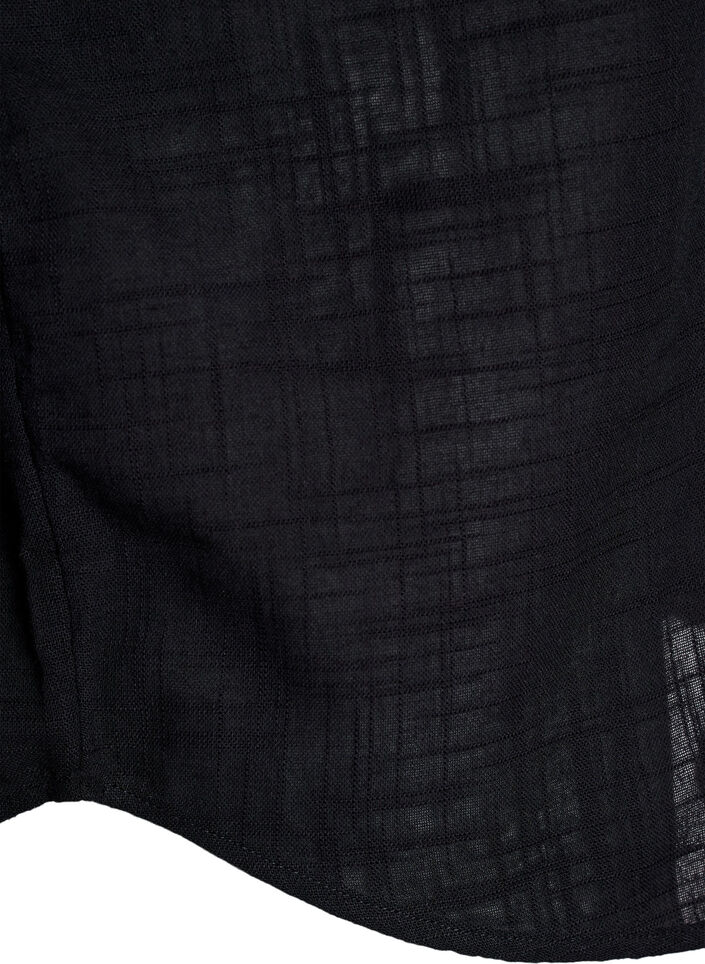 L&ouml;s blus med cap-&auml;rmar, Svart, Packshot image number 3