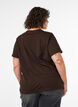 T-shirt i ekologisk bomull med tryck framtill, Brun, Model image number 2
