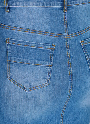 Tight jeanskjol i bomull, Blue denim, Packshot image number 3