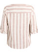 Skjortblus i bomull med v-ringning, Beige, Packshot image number 1