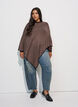 Fin stickad poncho, Brun, Model image number 1