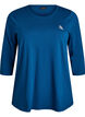 Tr&auml;ningsblus med trekvarts&auml;rm, Bl&aring;, Packshot image number 0