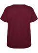 T-shirt med knappdetalj, M&ouml;rk Bordeaux, Packshot image number 1