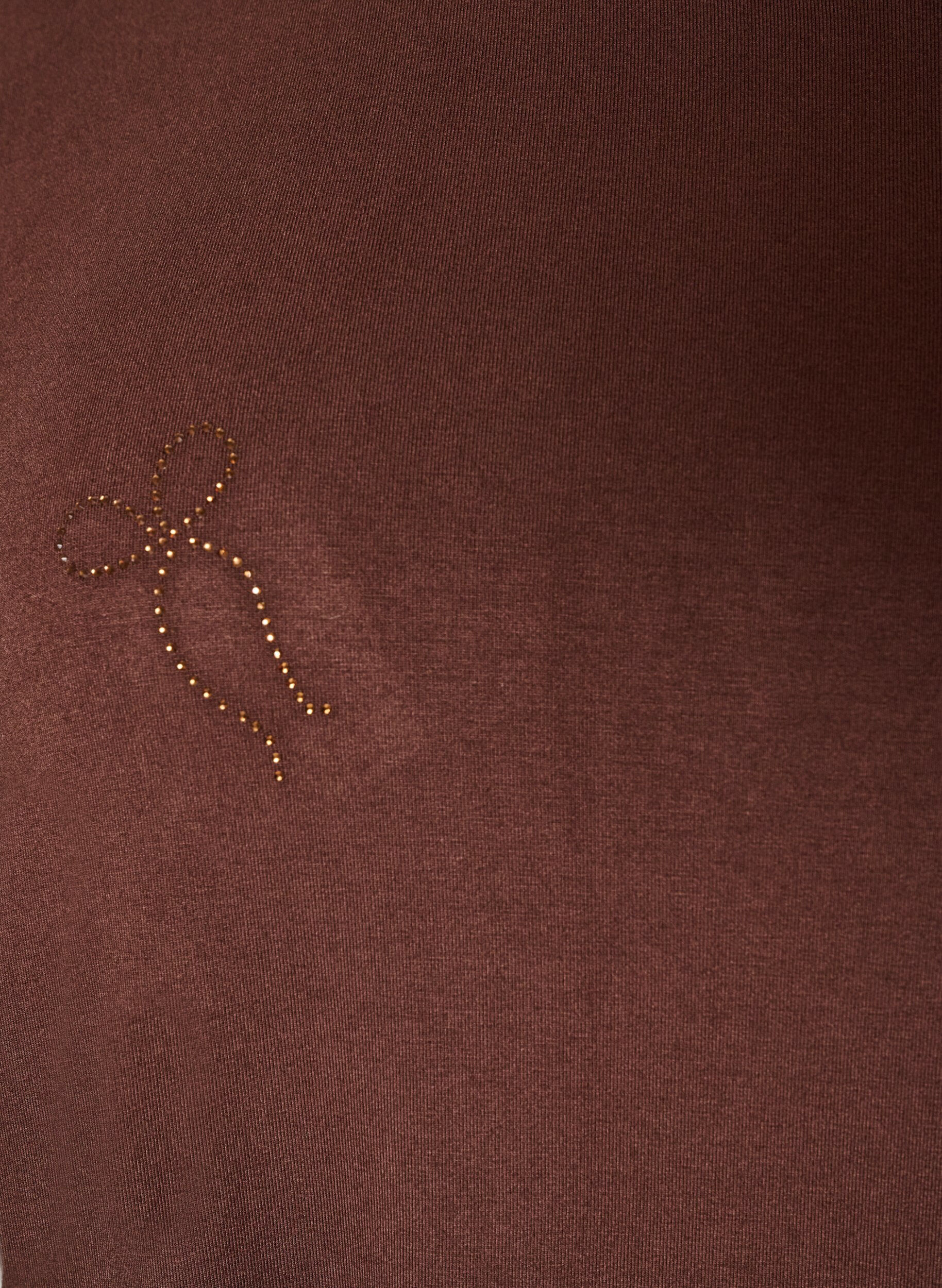 ZizziT-shirt i viskos med strass, Brun, Packshot image number 2