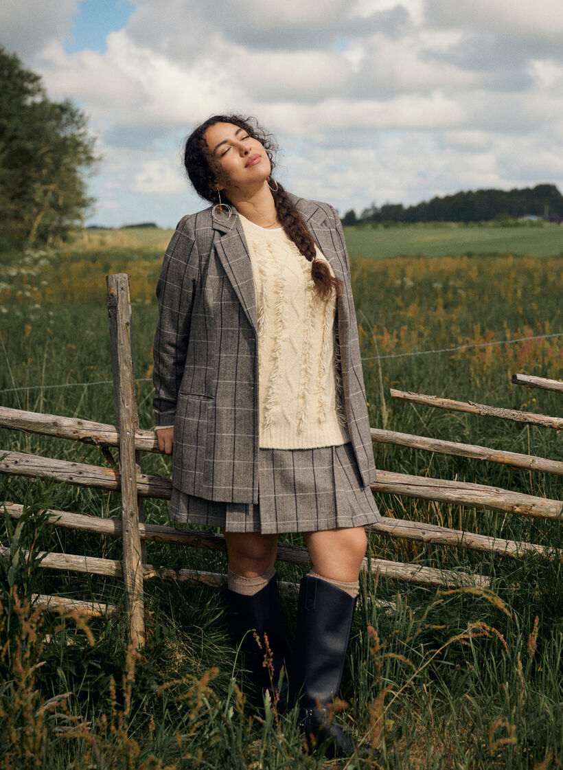 Rutig kjol, Brun, Image image number 0