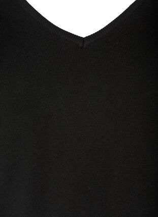 Enfärgad stickad klänning i viskosmix, Black, Packshot image number 2