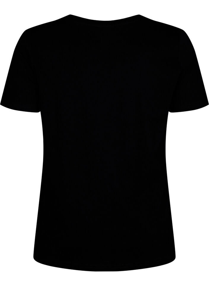 T-shirt i bomull med rund halsringning och tryck, Black W. Heart L., Packshot image number 1