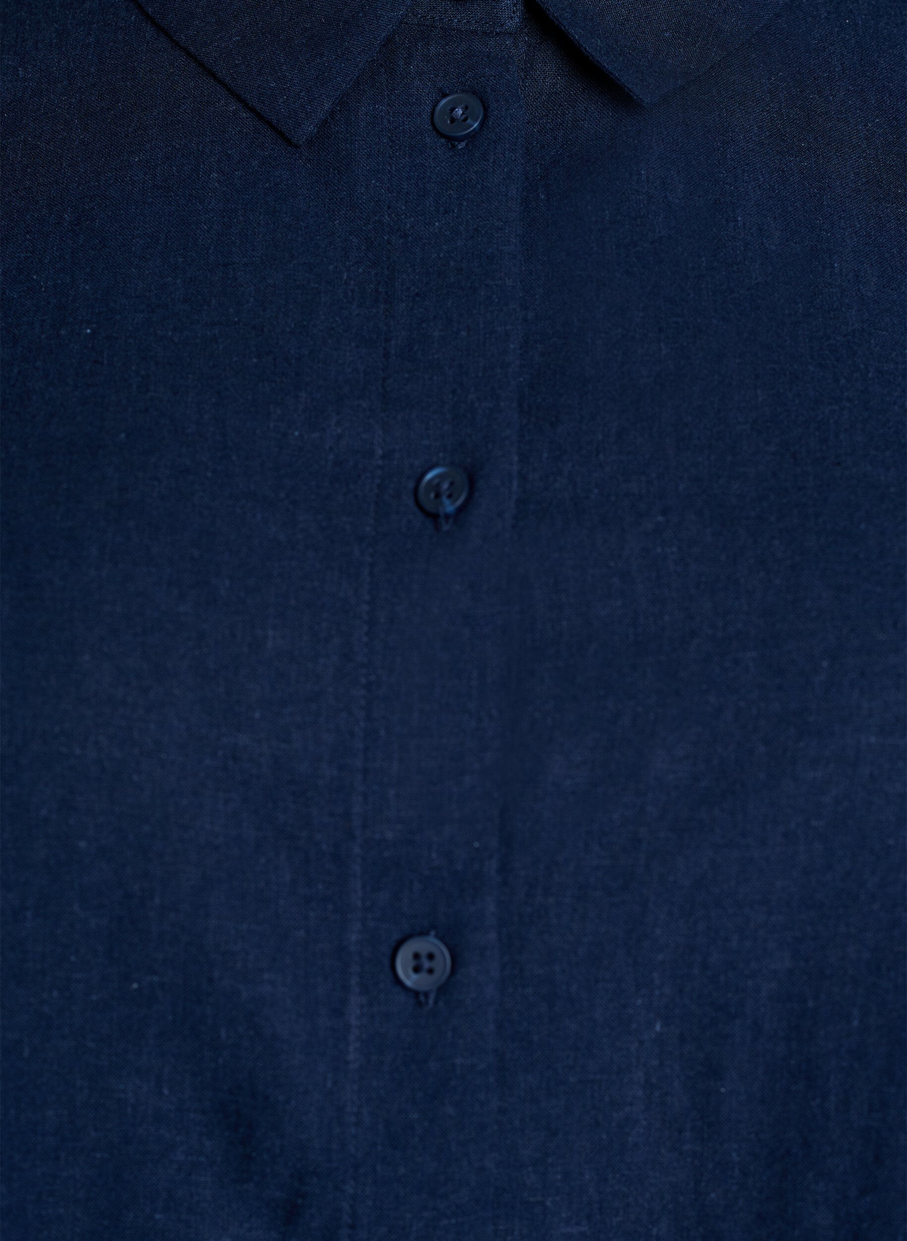 Zizzi Kort&auml;rmad skjorta i linne och viskos, Bl&aring;, Packshot image number 2