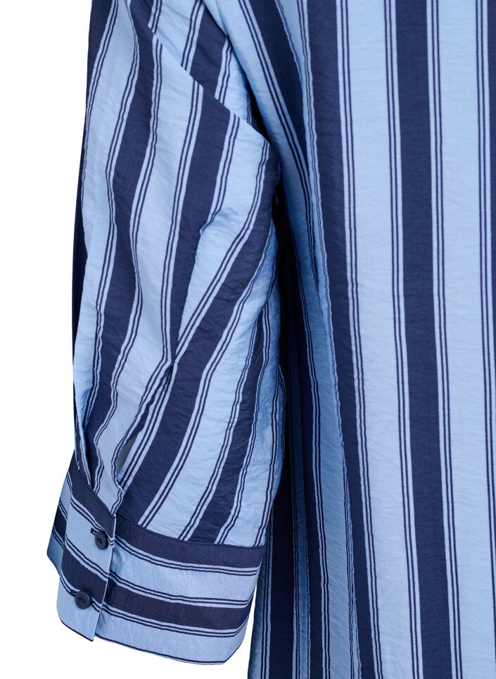 Kort kl&auml;nning med krage och br&ouml;stficka, Bl&aring;, Packshot image number 3