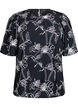 Kort&auml;rmad blus med broderat m&ouml;nster, Svart, Packshot image number 0