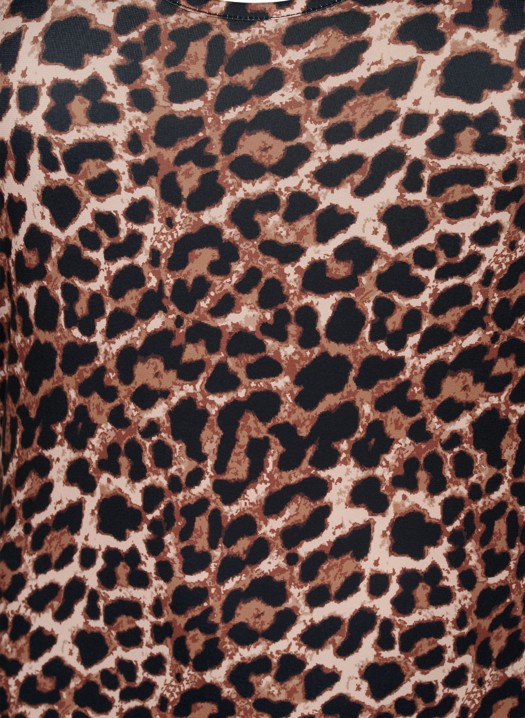 Zizzi Tight &aring;tsittande kl&auml;nning i leopardm&ouml;nster med utsk&auml;rning, Leopard AOP, Packshot image number 2