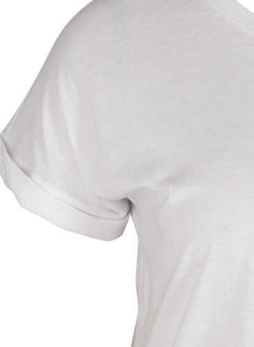T-shirt i bomullsmix, Bright White, Packshot image number 2