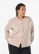 Cardigan i jersey med rund halsringning och knappar, Beige, Model image number 0