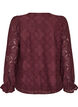 L&aring;ng&auml;rmad blus med spetsm&ouml;nster, M&ouml;rk Bordeaux, Packshot image number 1