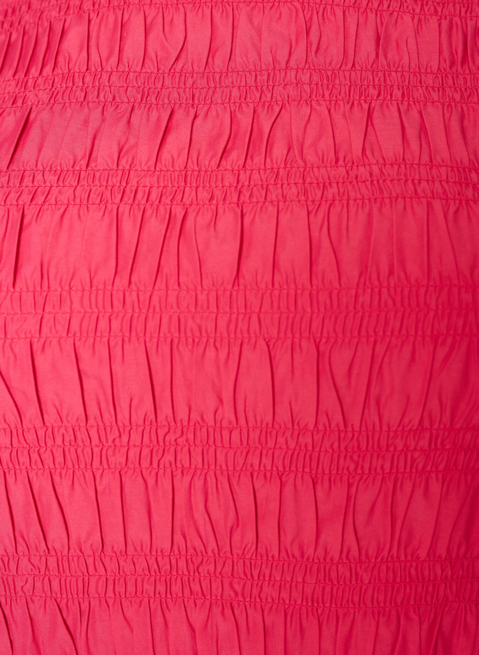 ZizziSmocktopp med b&aring;tringning och peplum, Rosa, Packshot image number 2